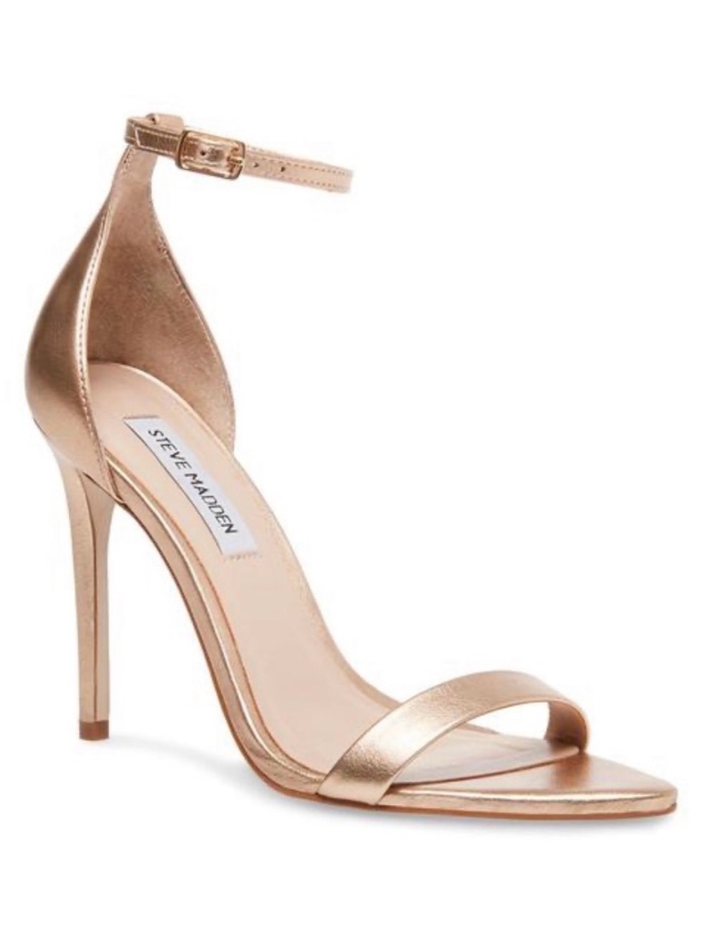 Steve Madden Metallic Gold Ankle-Strap Stiletto
